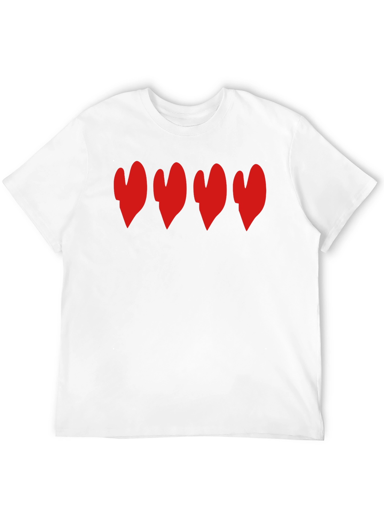 Heart Row Graphic T-Shirt - Casual Comfort
