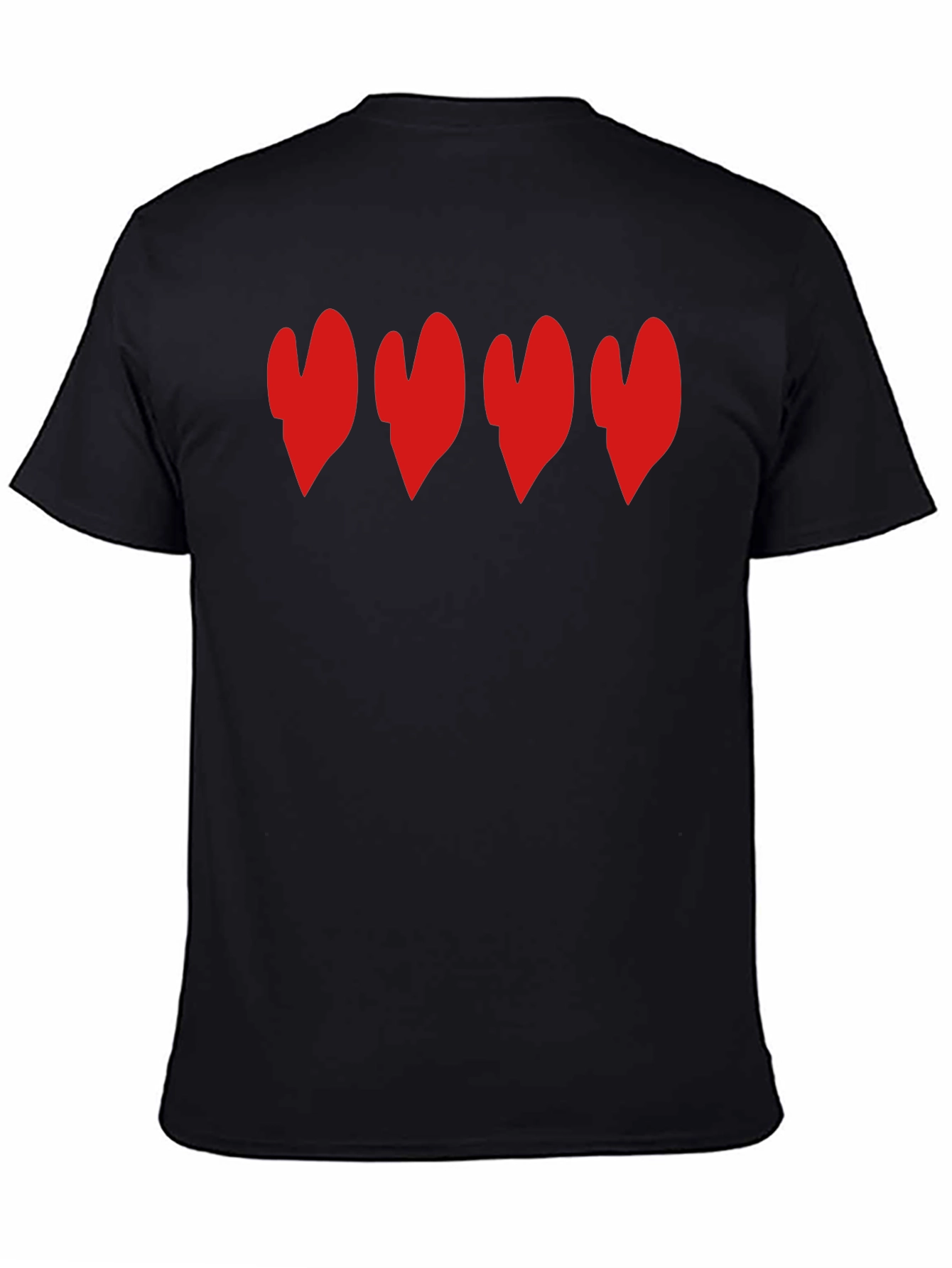 Heart Row Graphic T-Shirt - Casual Comfort
