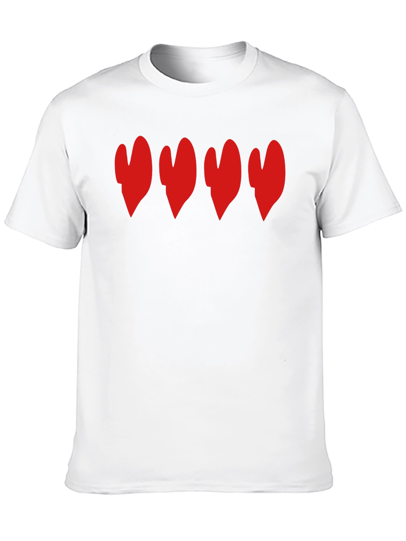 Heart Row Graphic T-Shirt - Casual Comfort