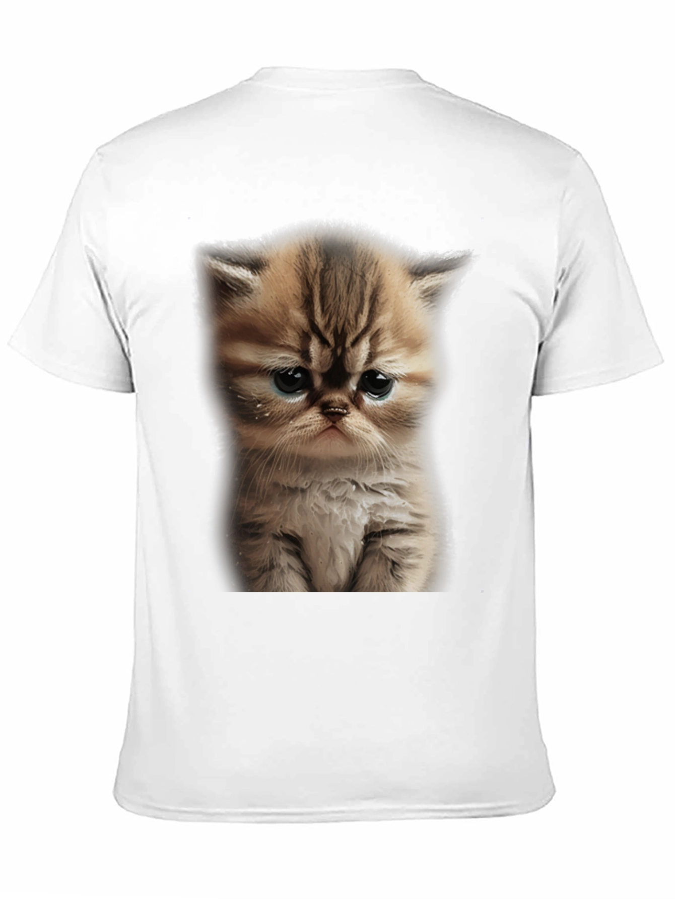 Sad Cat Graphic Tee - Black T-Shirt