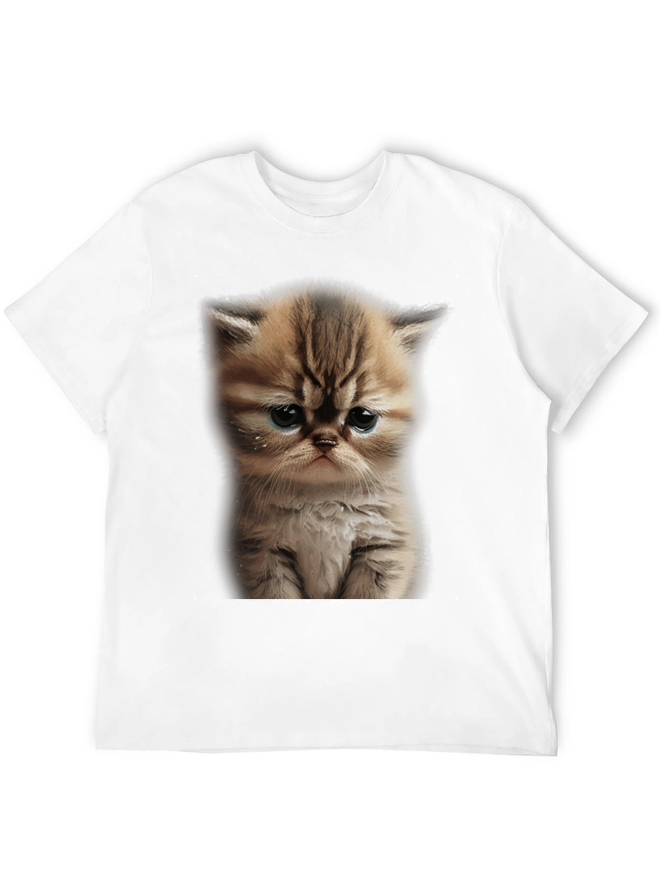 Sad Cat Graphic Tee - Black T-Shirt