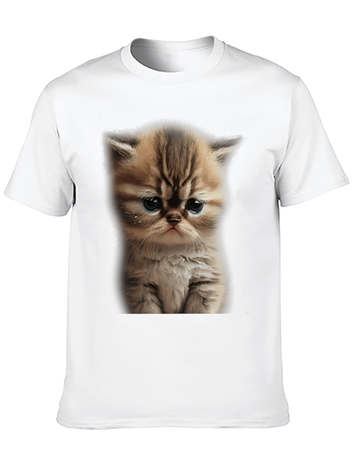 Sad Cat Graphic Tee - Black T-Shirt