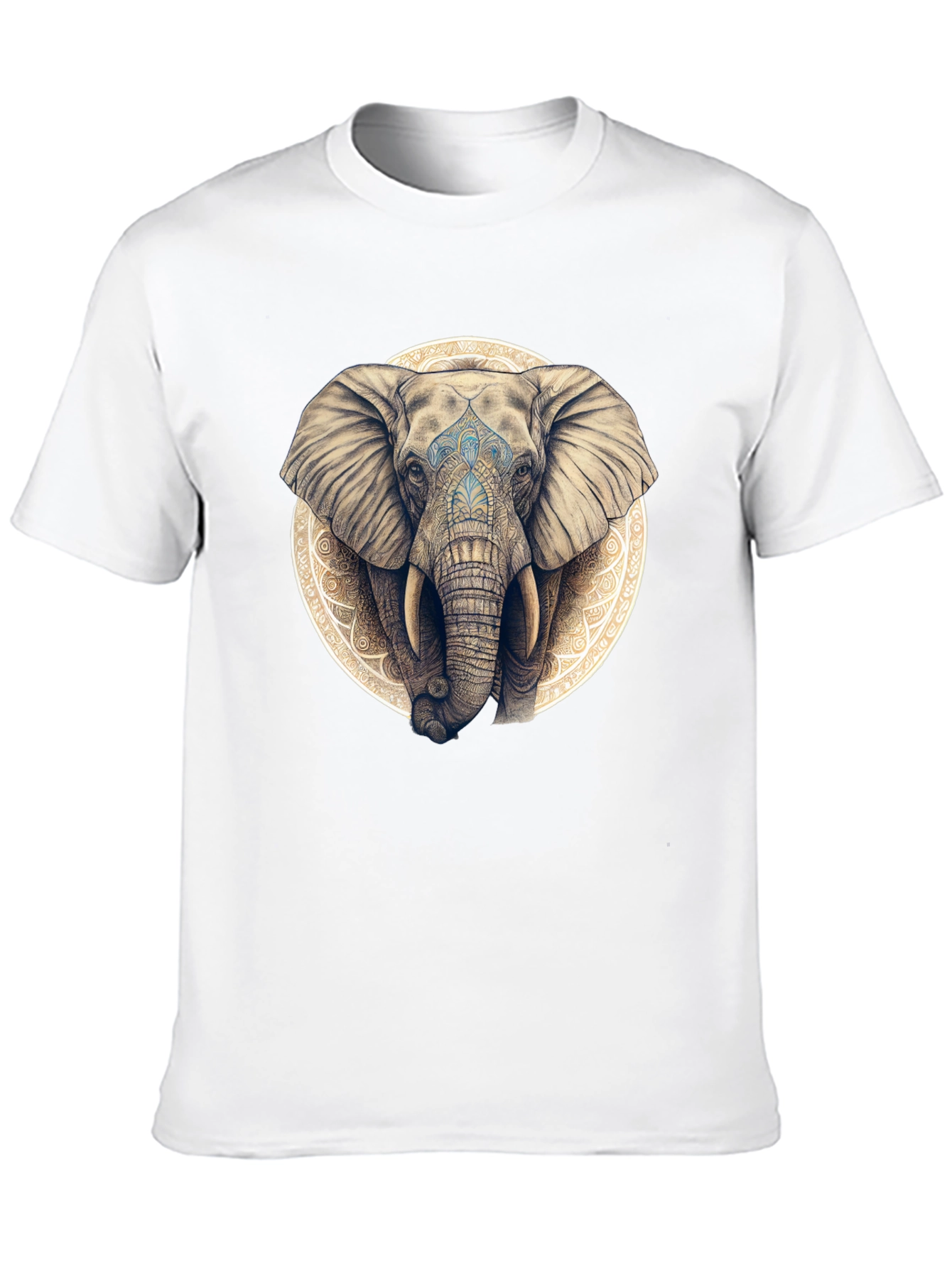 Elephant Mandala Graphic Tee - Black
