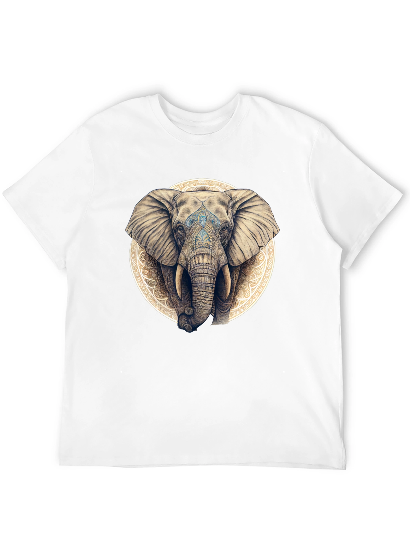 Elephant Mandala Graphic Tee - Black