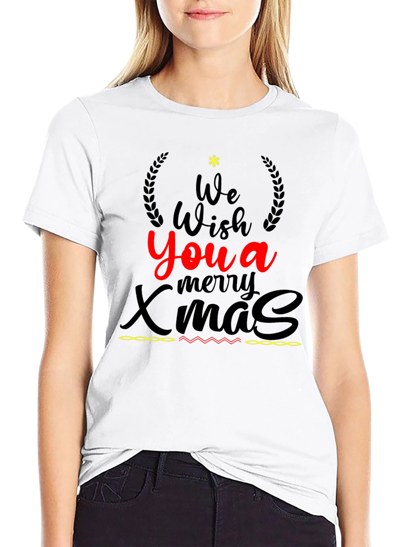 Festive We Wish You a Merry Xmas Graphic T-Shirt