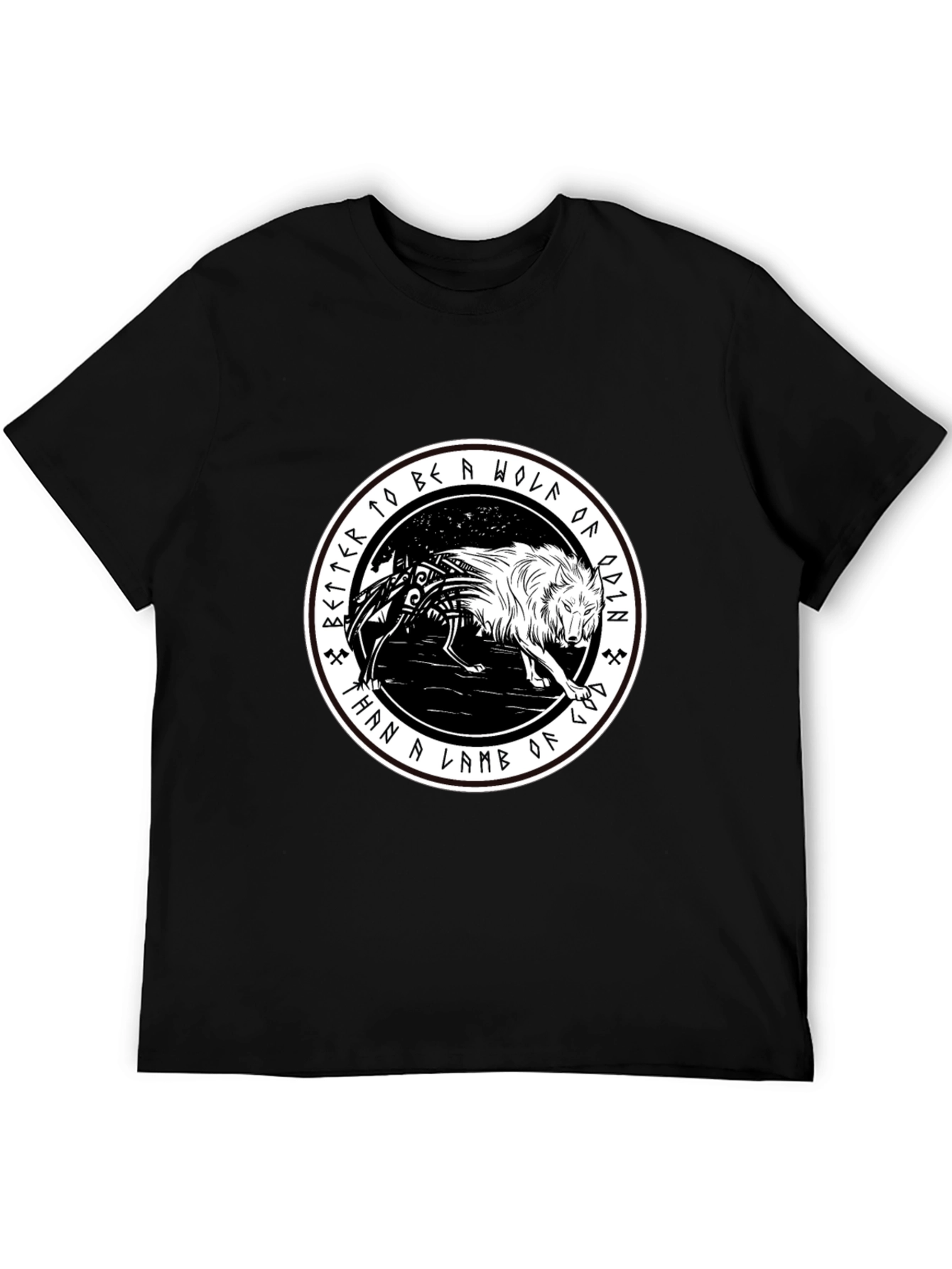 Odin Wolf Graphic Tee - Viking Inspired T-Shirt