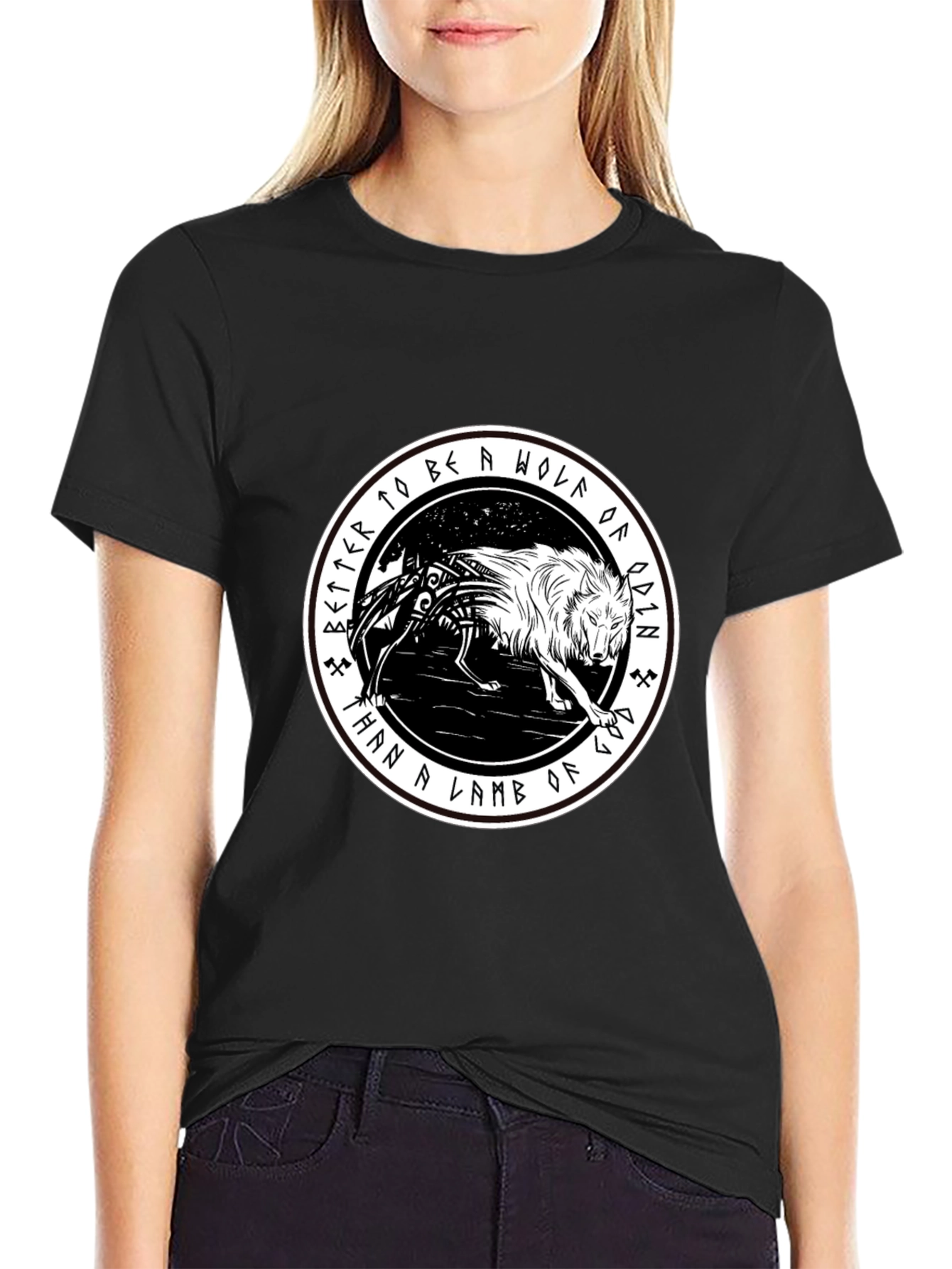 Odin Wolf Graphic Tee - Viking Inspired T-Shirt