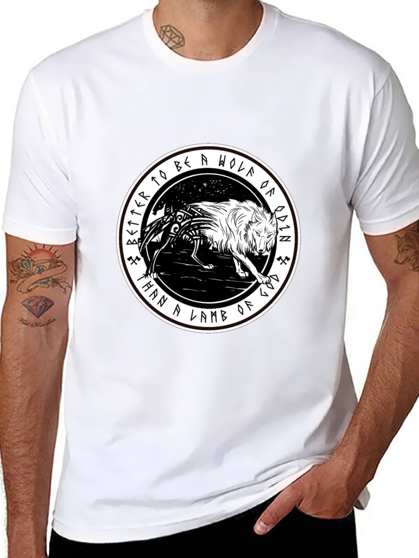 Odin Wolf Graphic Tee - Viking Inspired T-Shirt