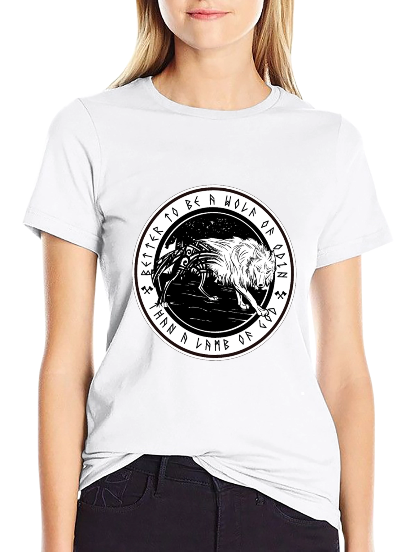 Odin Wolf Graphic Tee - Viking Inspired T-Shirt
