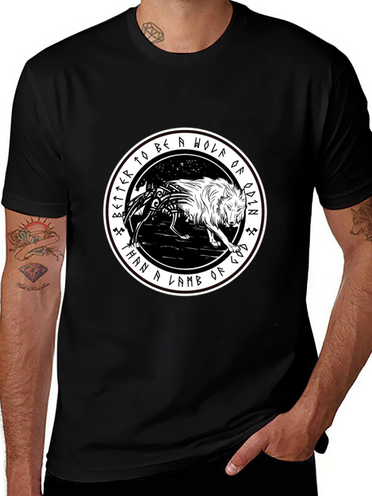 Odin Wolf Graphic Tee - Viking Inspired T-Shirt