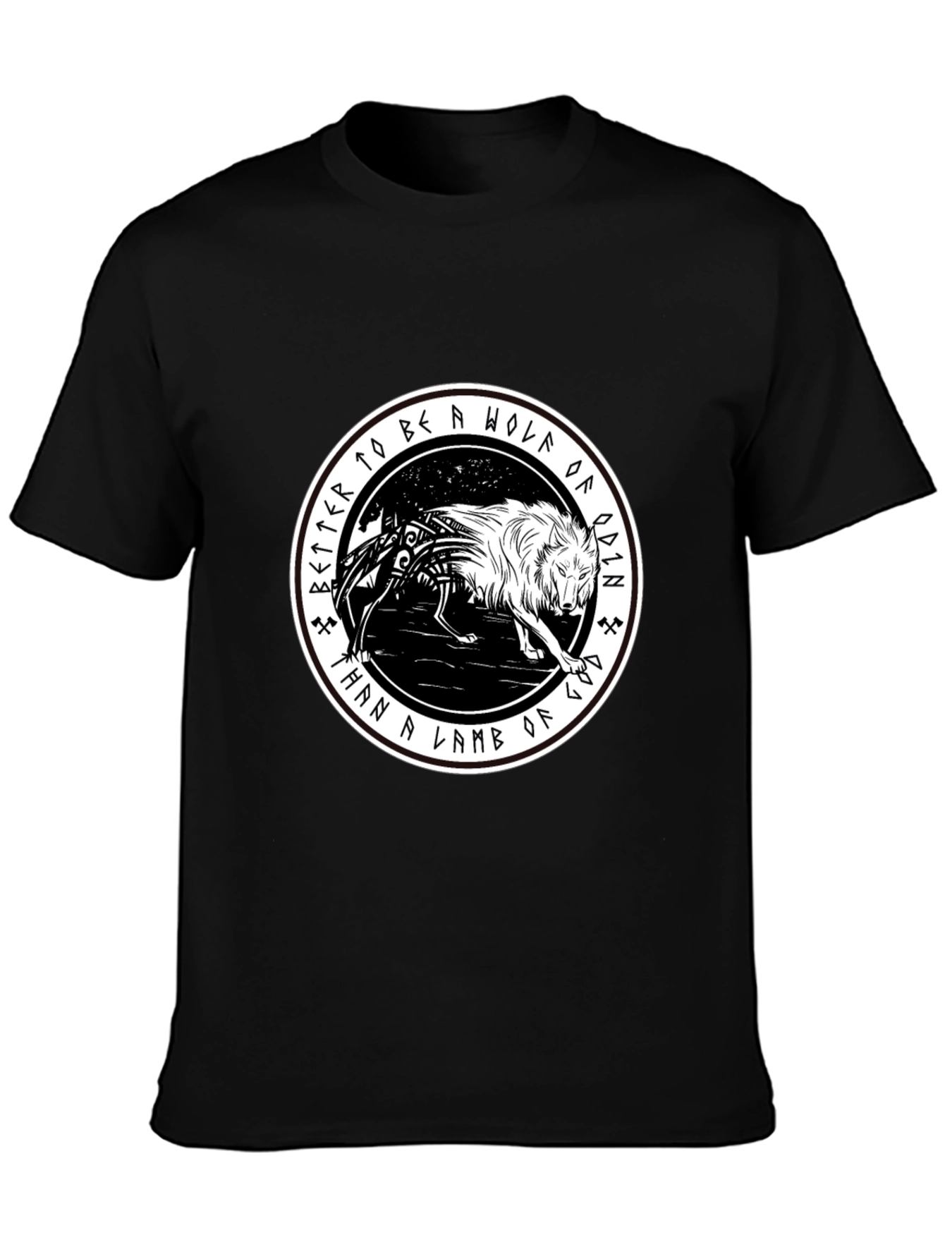 Odin Wolf Graphic Tee - Viking Inspired T-Shirt
