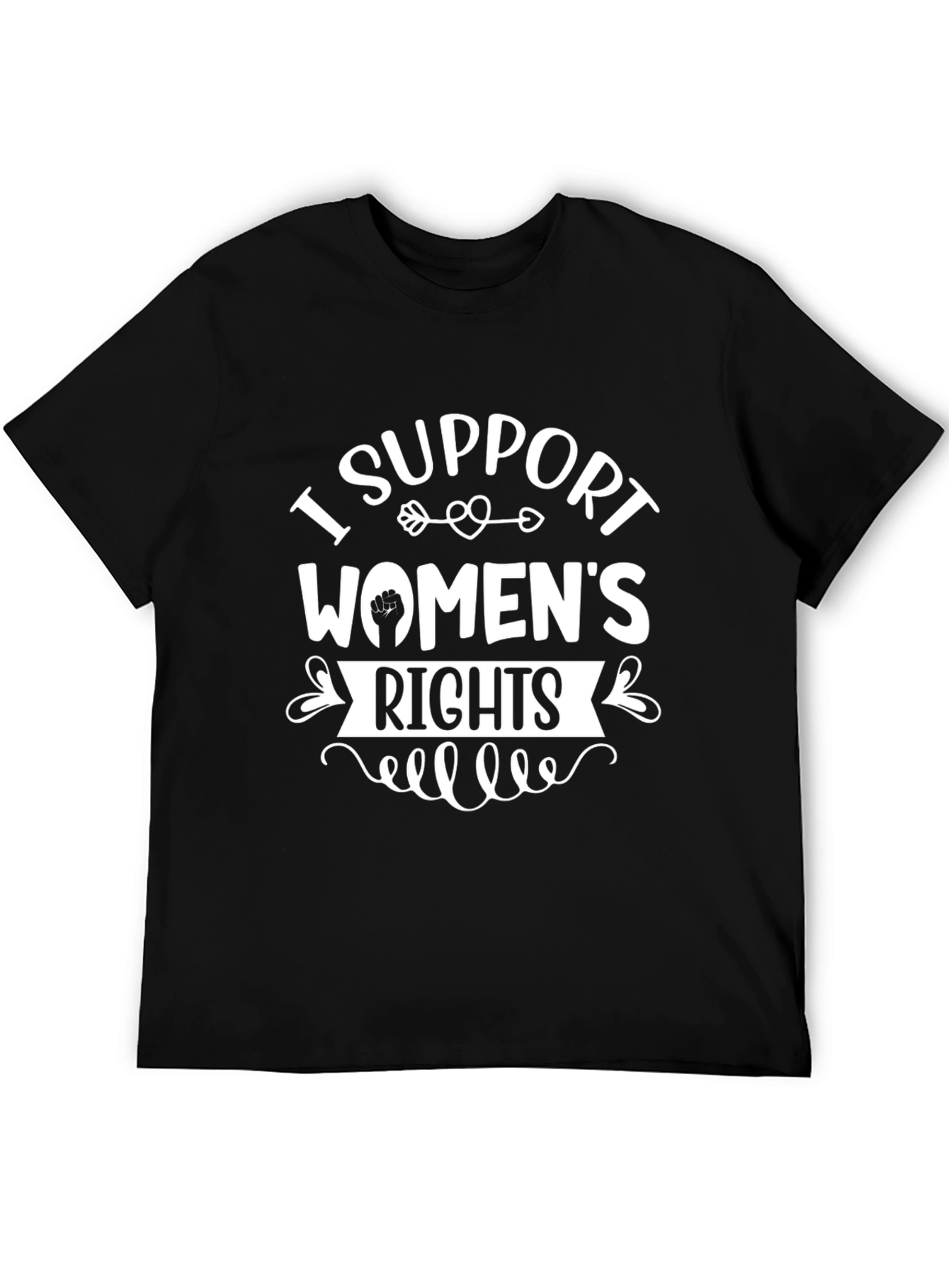 I Support Womens Rights Black Graphic Tee