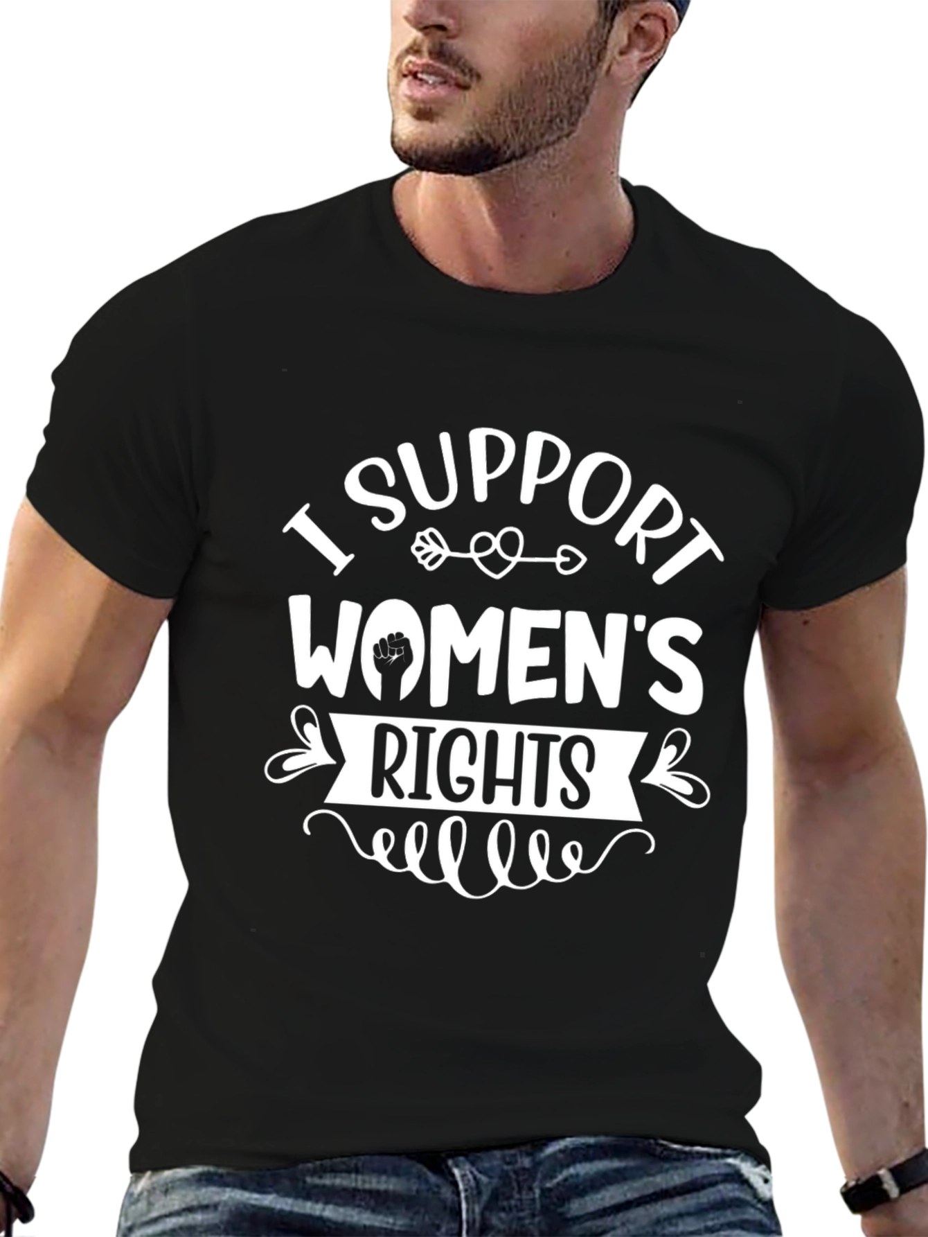 I Support Womens Rights Black Graphic Tee