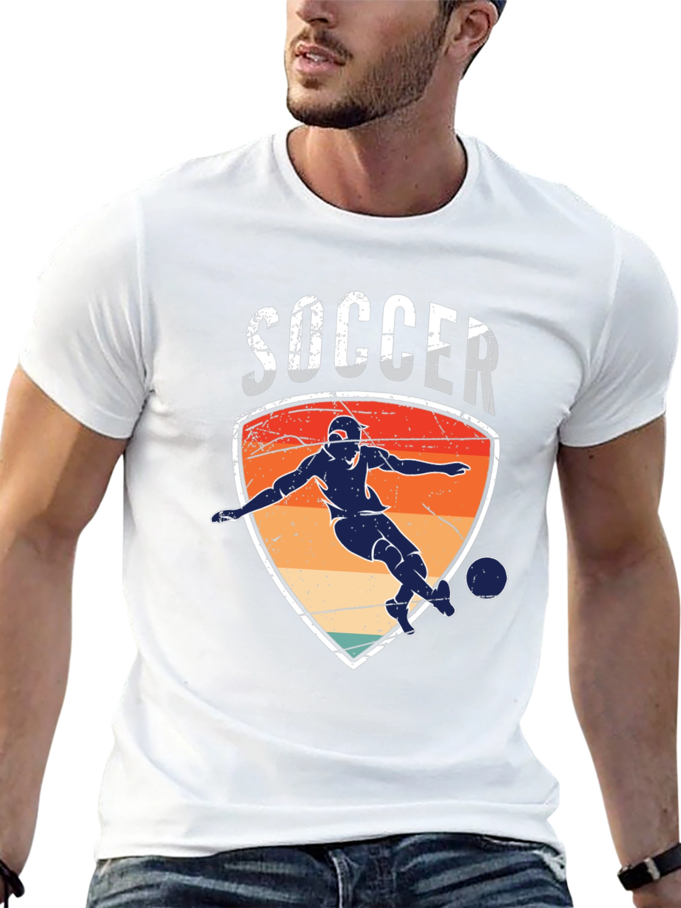Soccer Player Graphic Tee - Retro Style