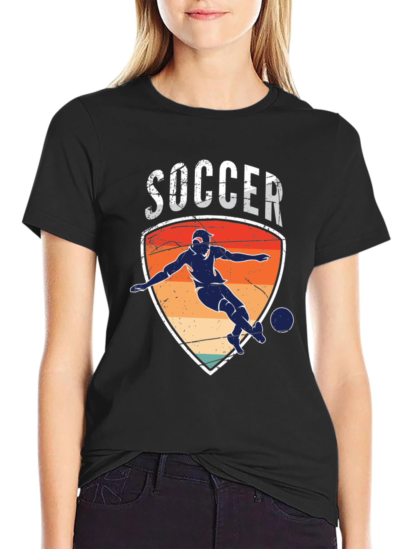 Soccer Player Graphic Tee - Retro Style