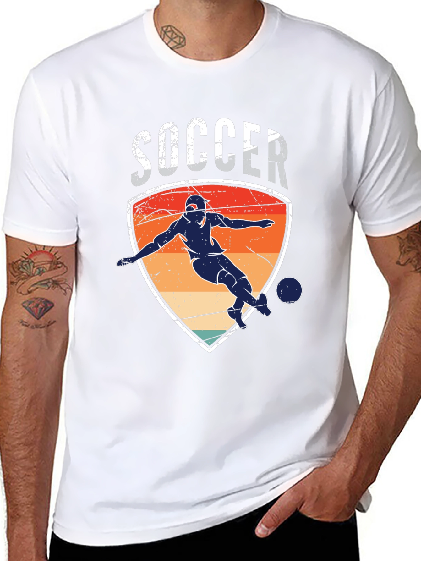 Soccer Player Graphic Tee - Retro Style