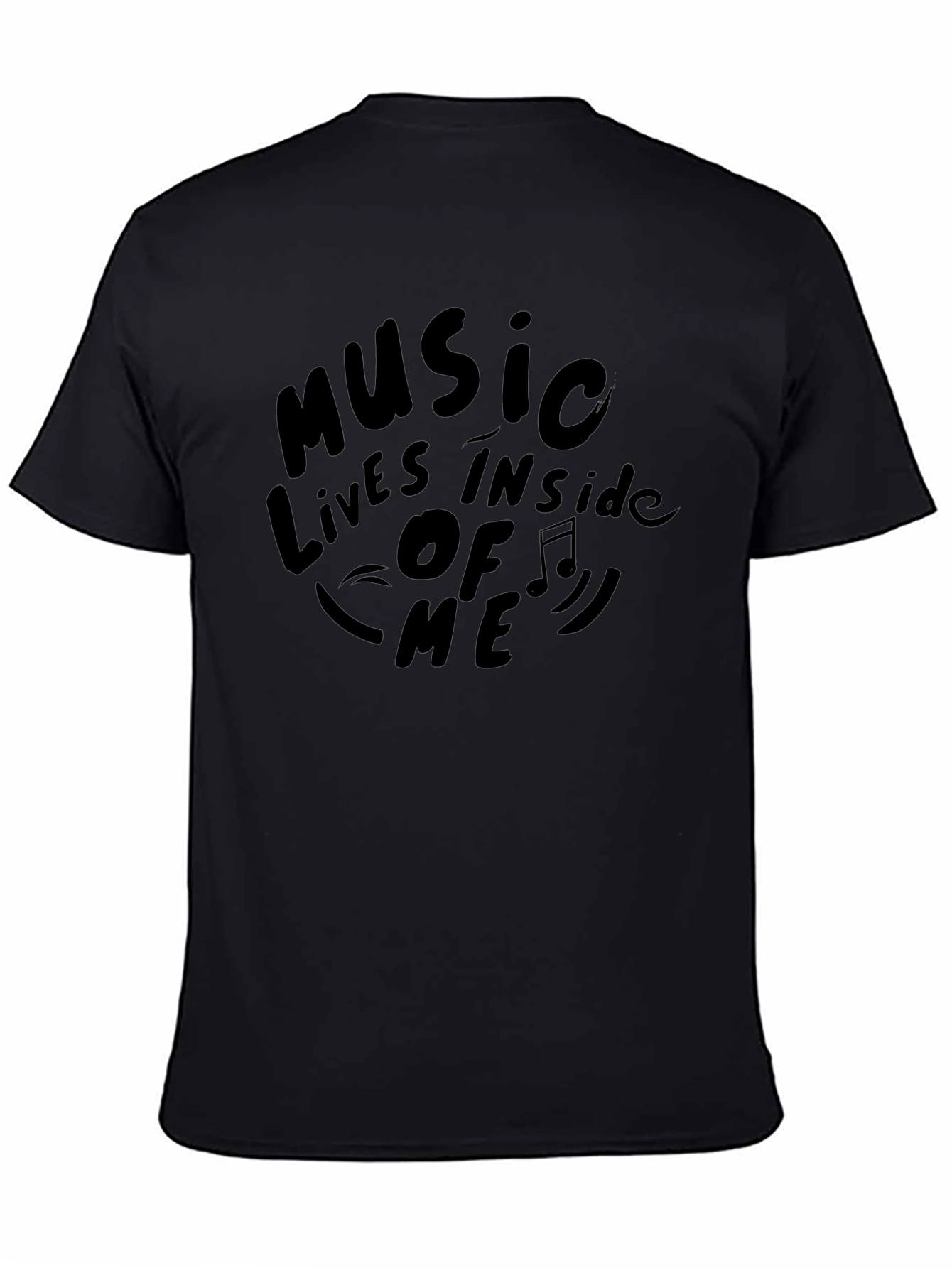 Music Lives Inside Me Black Graphic Tee