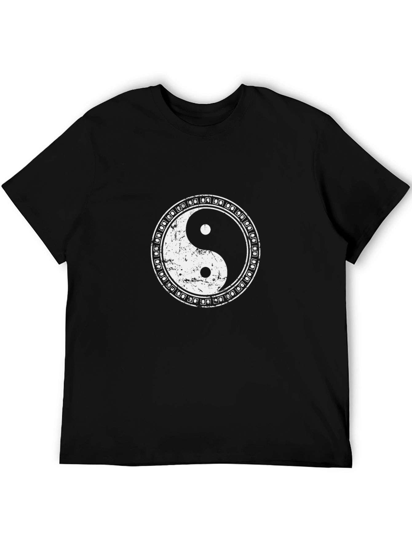 Yin Yang Symbol Graphic Black T-Shirt