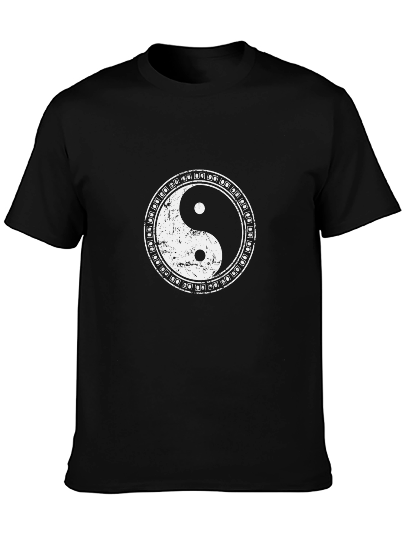 Yin Yang Symbol Graphic Black T-Shirt