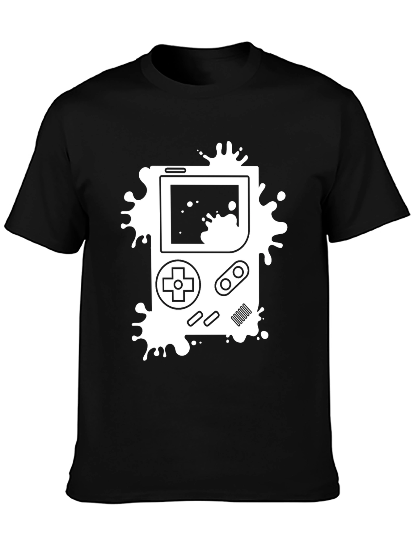 Retro Game Console Splatter T-Shirt - Black