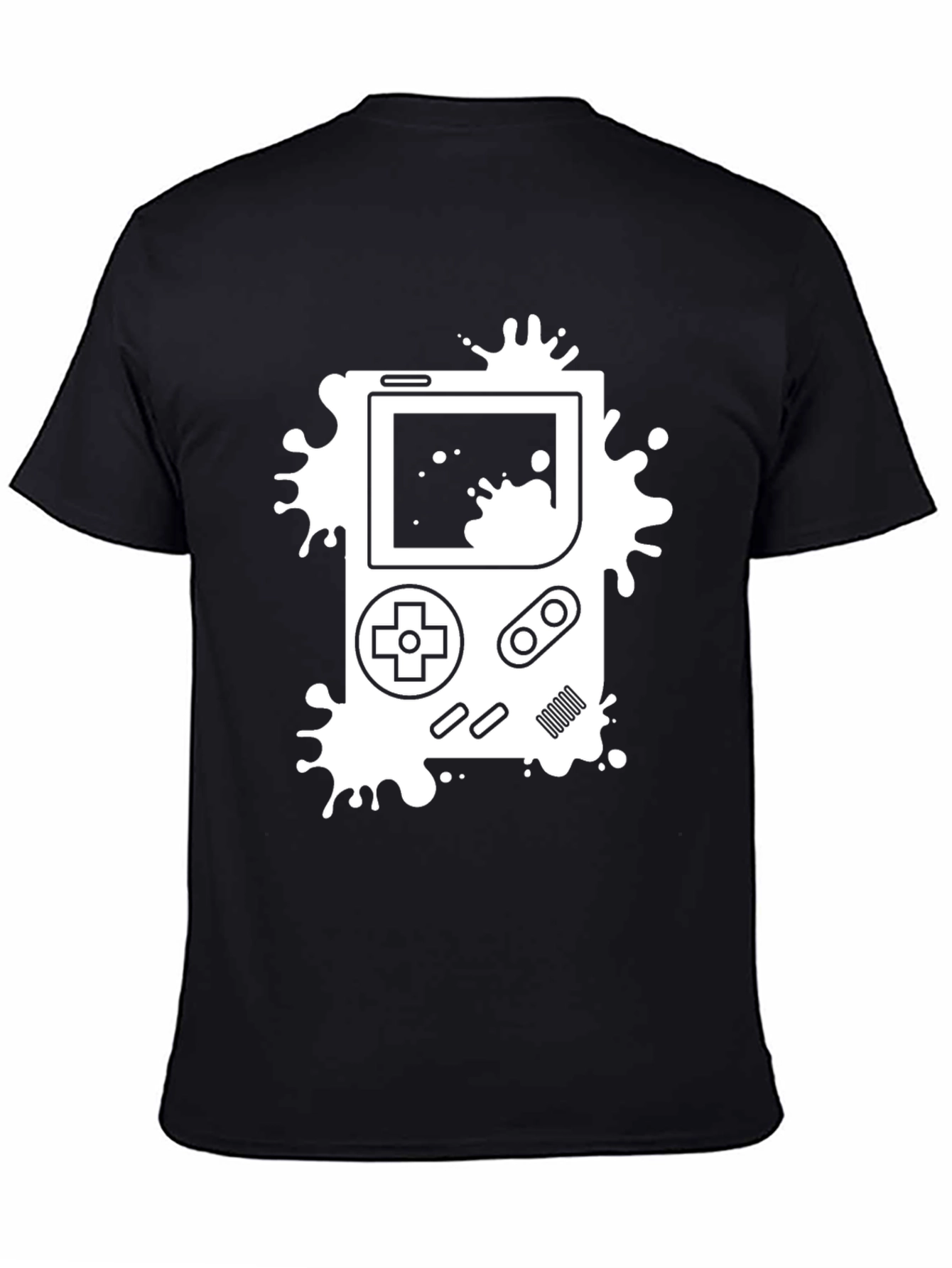 Retro Game Console Splatter T-Shirt - Black