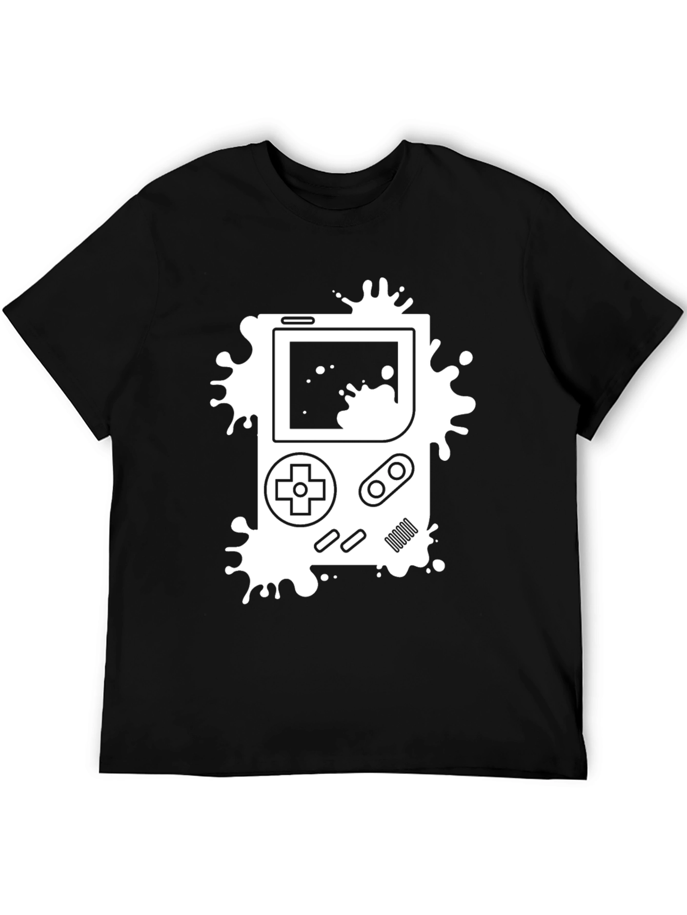Retro Game Console Splatter T-Shirt - Black
