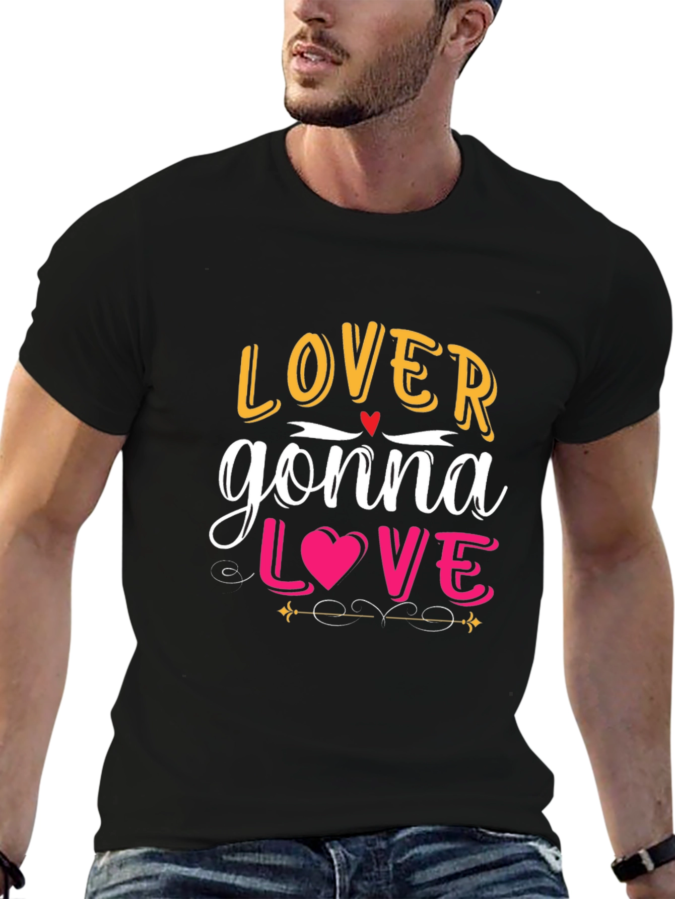 Lover Gonna Love Graphic Black T-Shirt