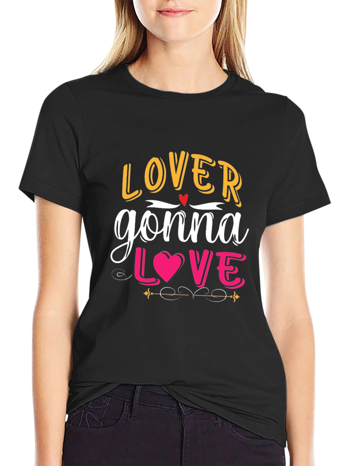 Lover Gonna Love Graphic Black T-Shirt