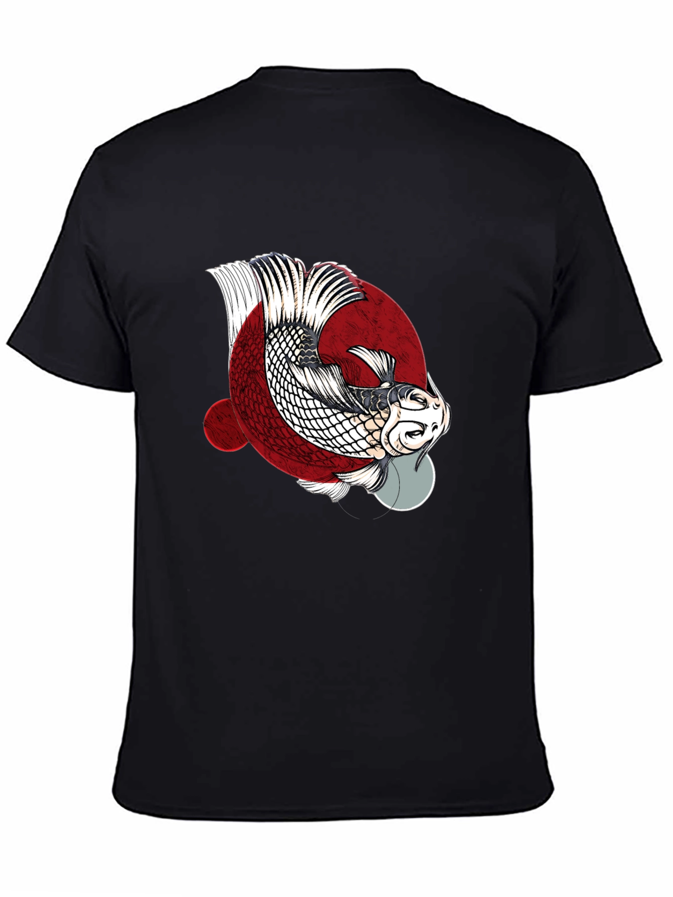 Koi Fish Graphic Print Crew Neck T-Shirt