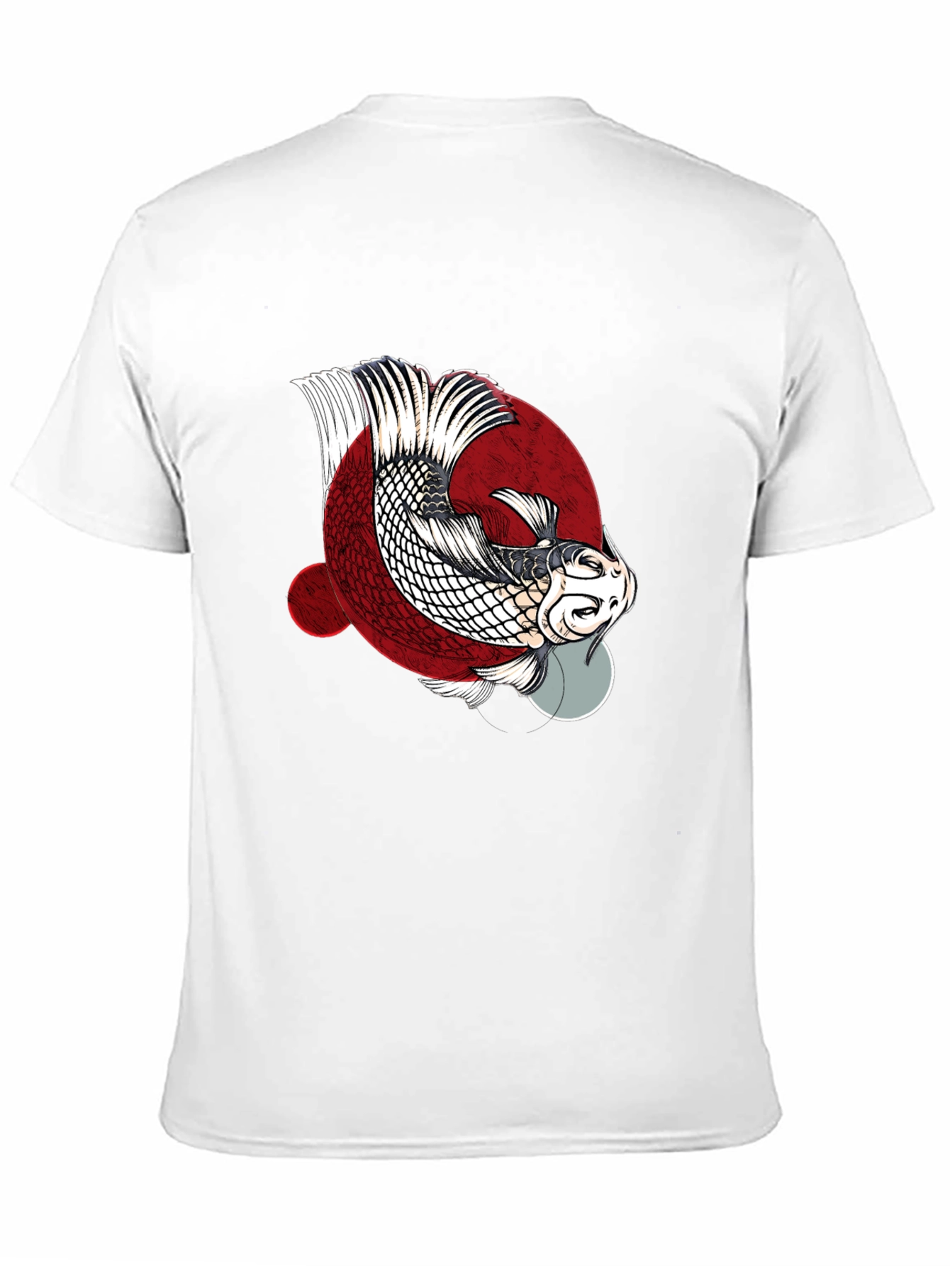 Koi Fish Graphic Print Crew Neck T-Shirt
