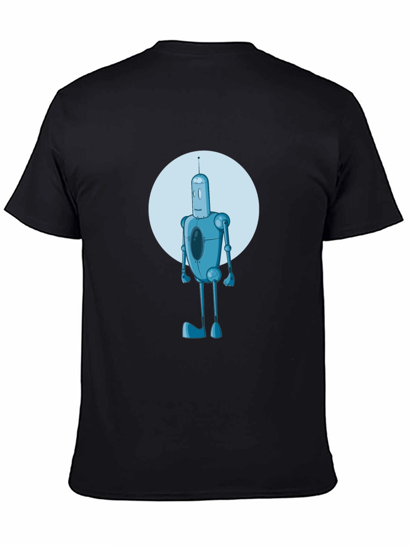 Robot Graphic Print Black Tee