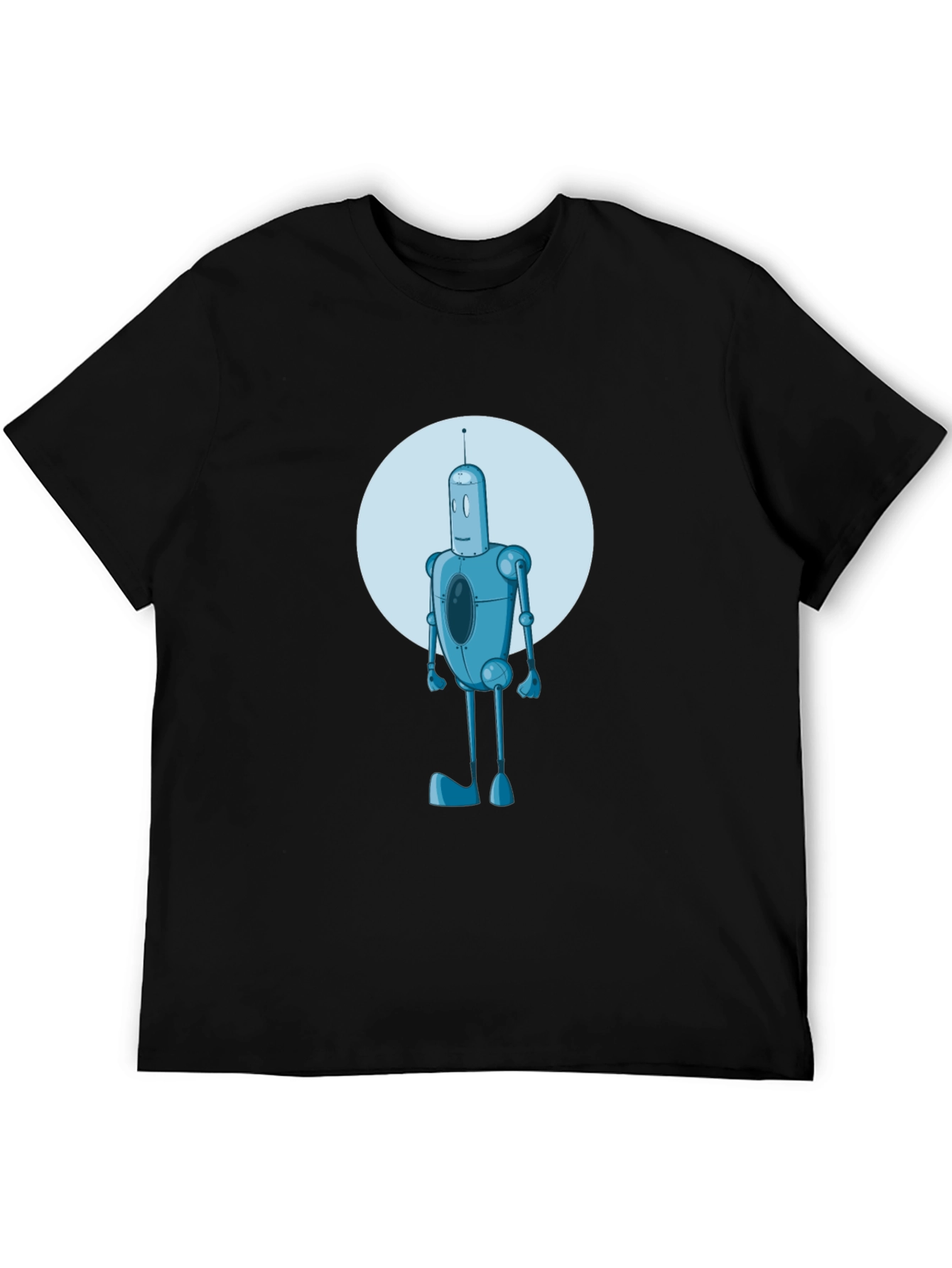 Robot Graphic Print Black Tee