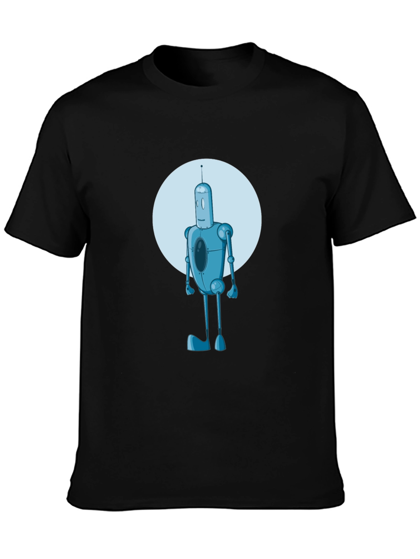 Robot Graphic Print Black Tee