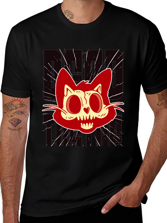 Red Creepy Cat T-Shirt