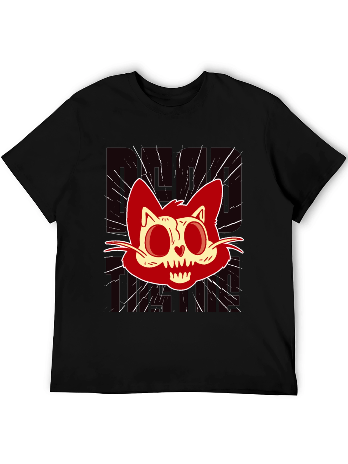 Red Creepy Cat T-Shirt