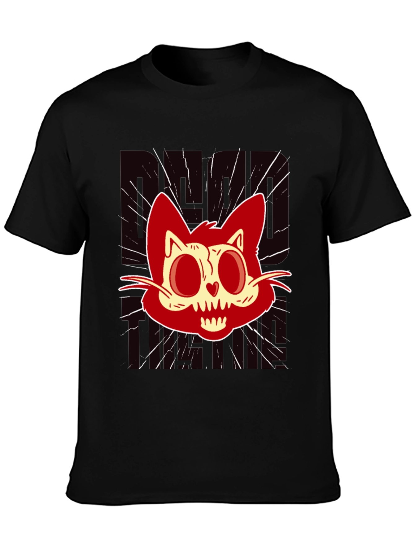 Red Creepy Cat T-Shirt