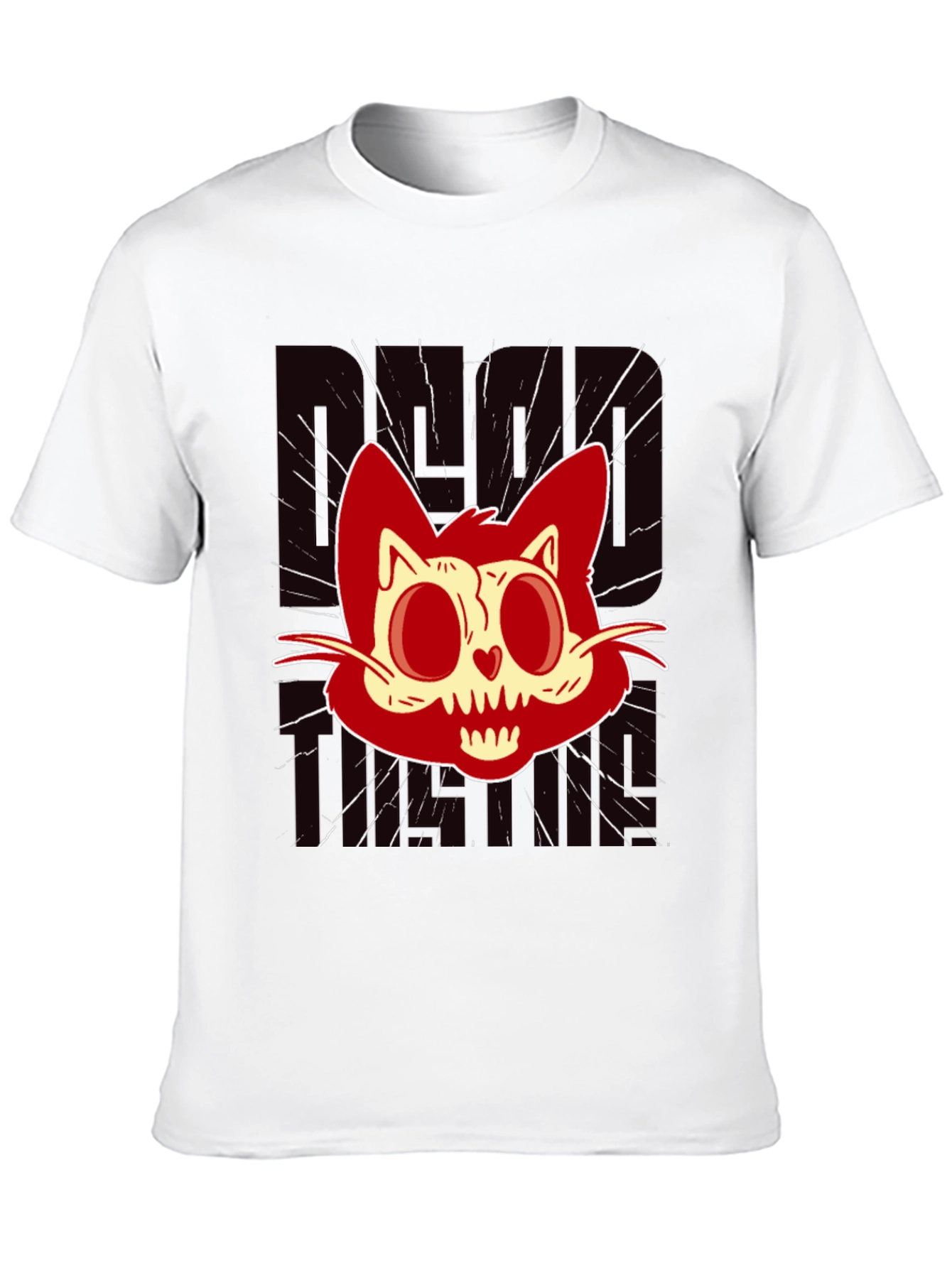 Red Creepy Cat T-Shirt