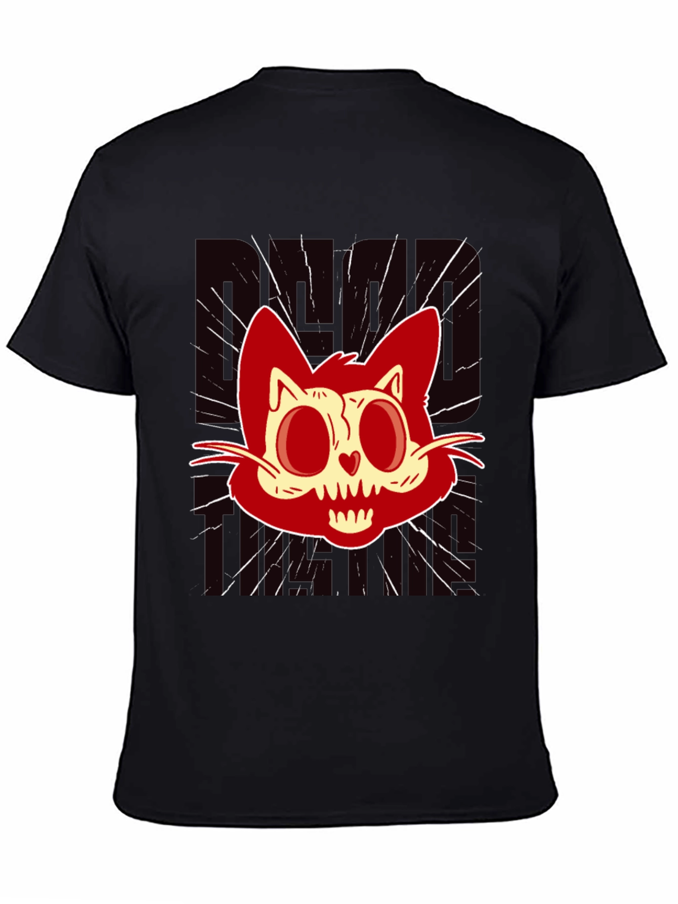 Red Creepy Cat T-Shirt