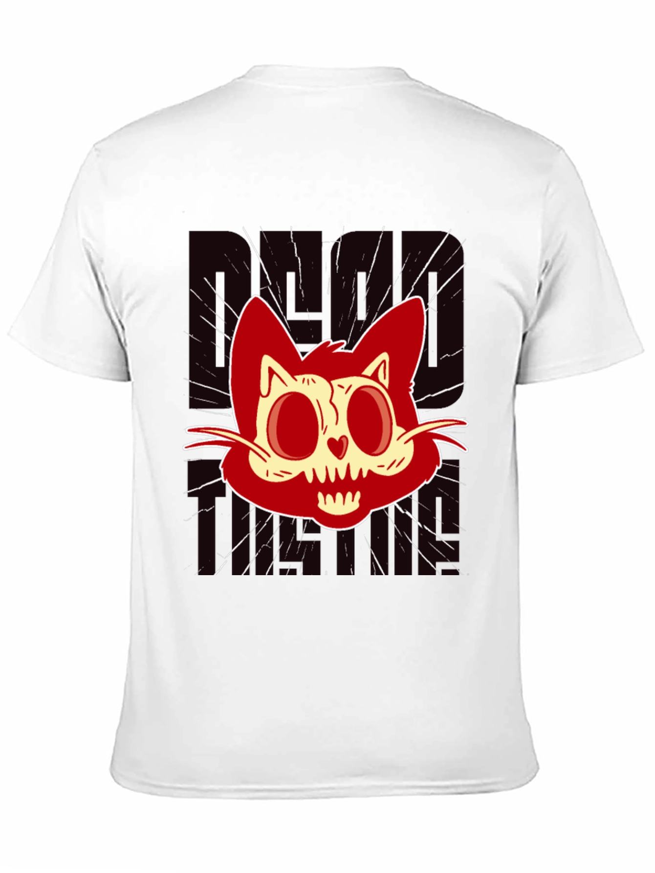 Red Creepy Cat T-Shirt