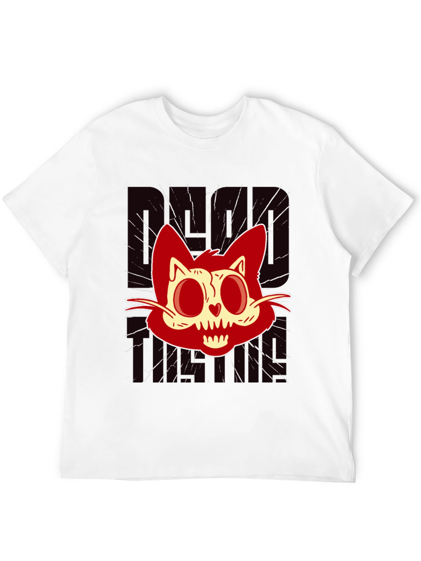 Red Creepy Cat T-Shirt