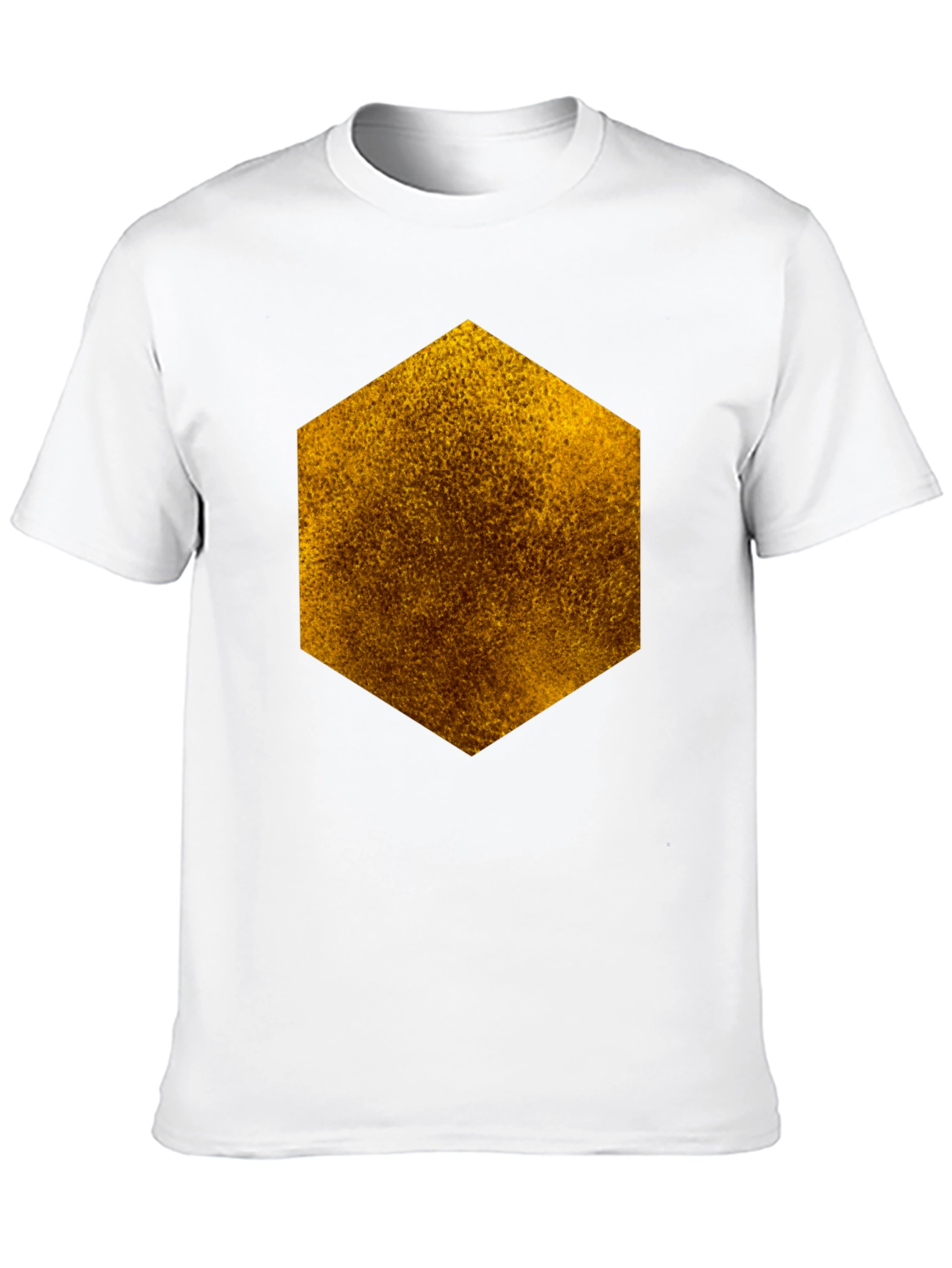 Textured Hexagon Graphic Tee - Black Cotton Casual