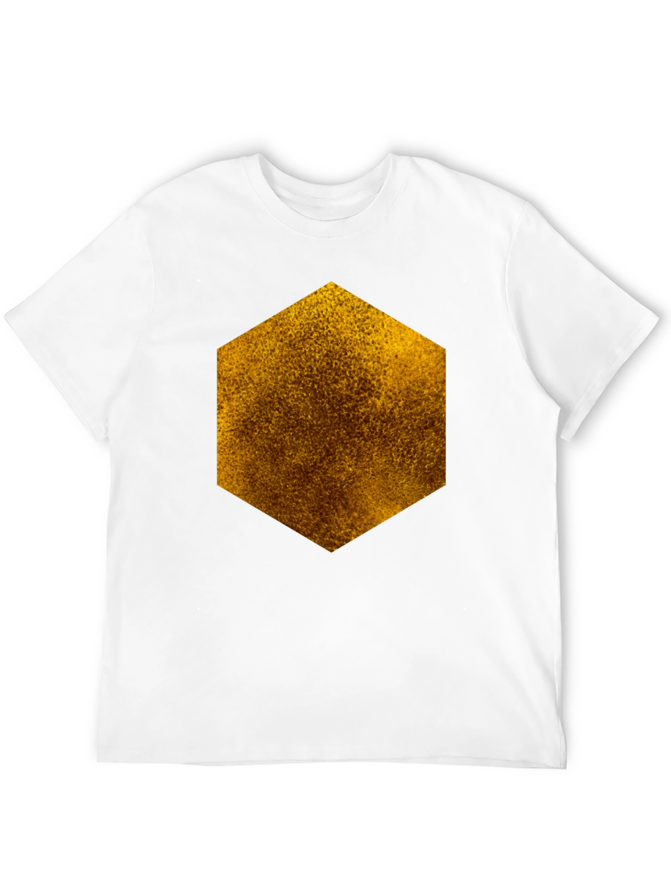 Textured Hexagon Graphic Tee - Black Cotton Casual