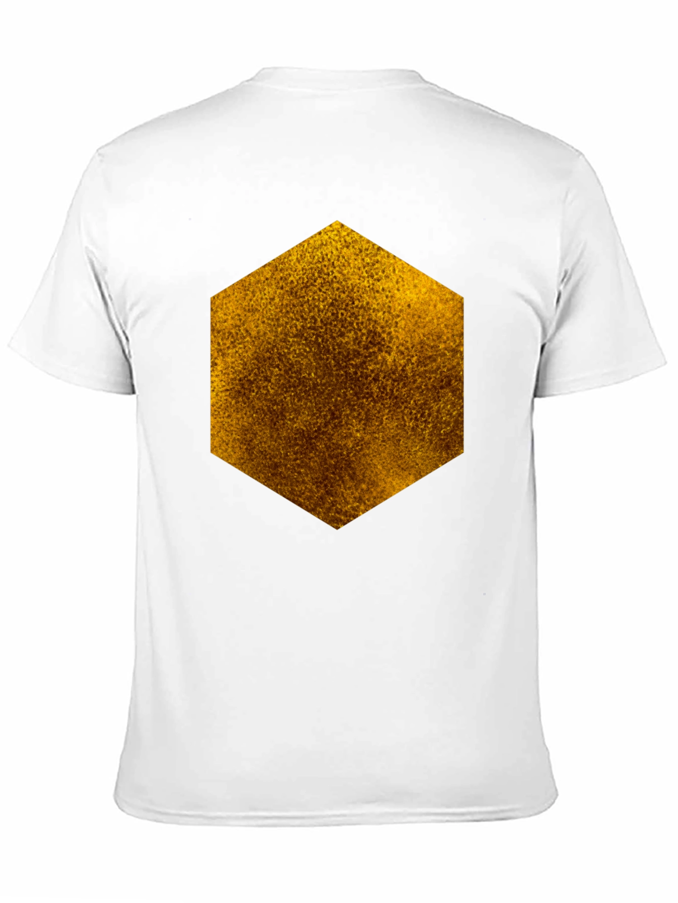 Textured Hexagon Graphic Tee - Black Cotton Casual