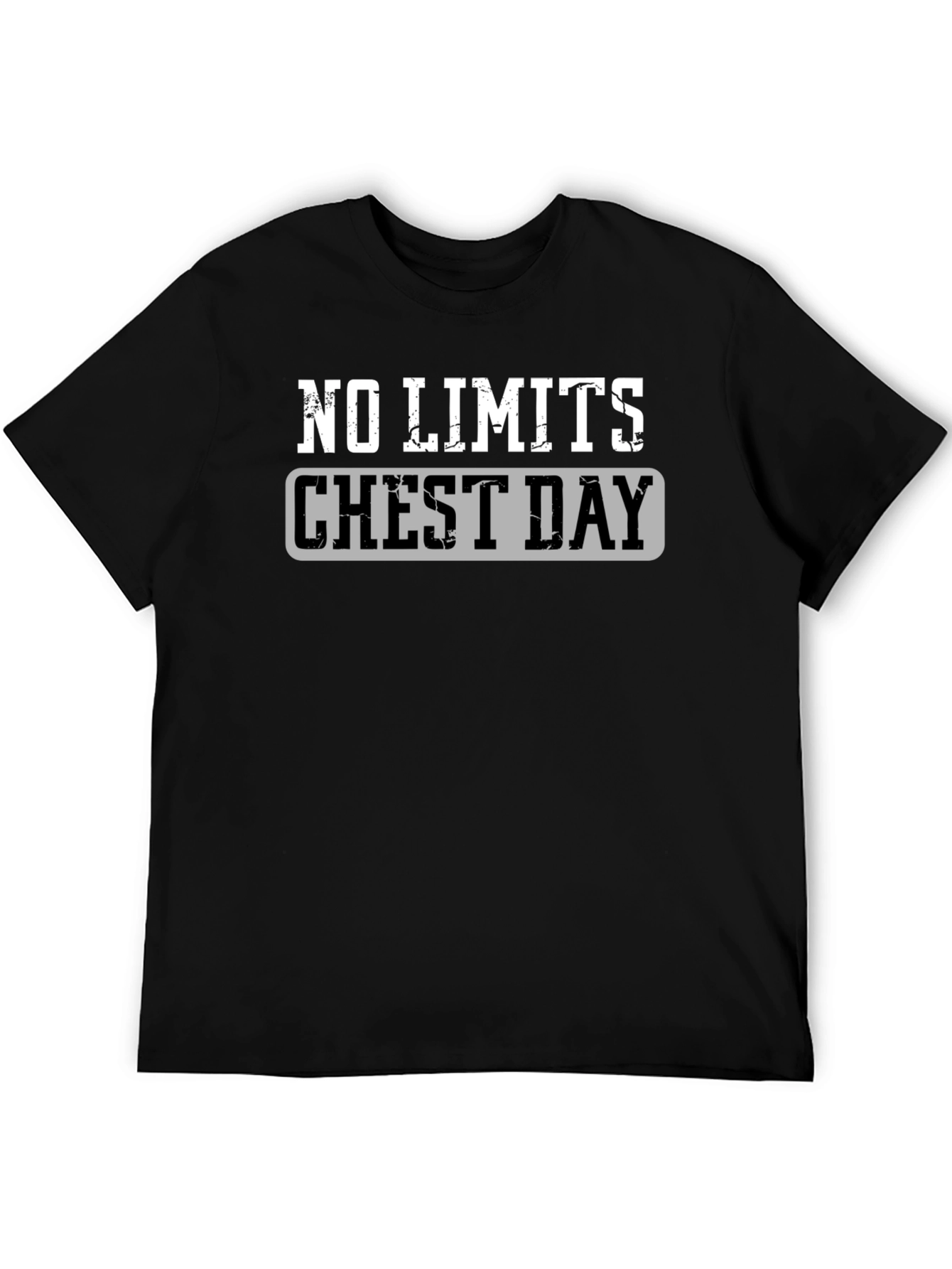 No Limits Chest Day Black Graphic T-Shirt