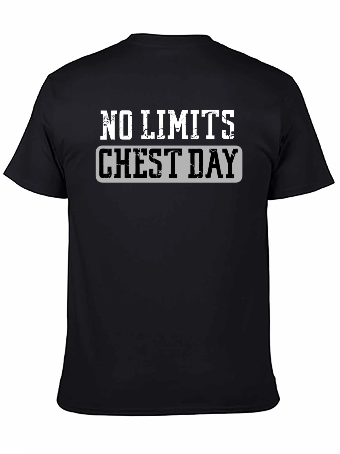 No Limits Chest Day Black Graphic T-Shirt