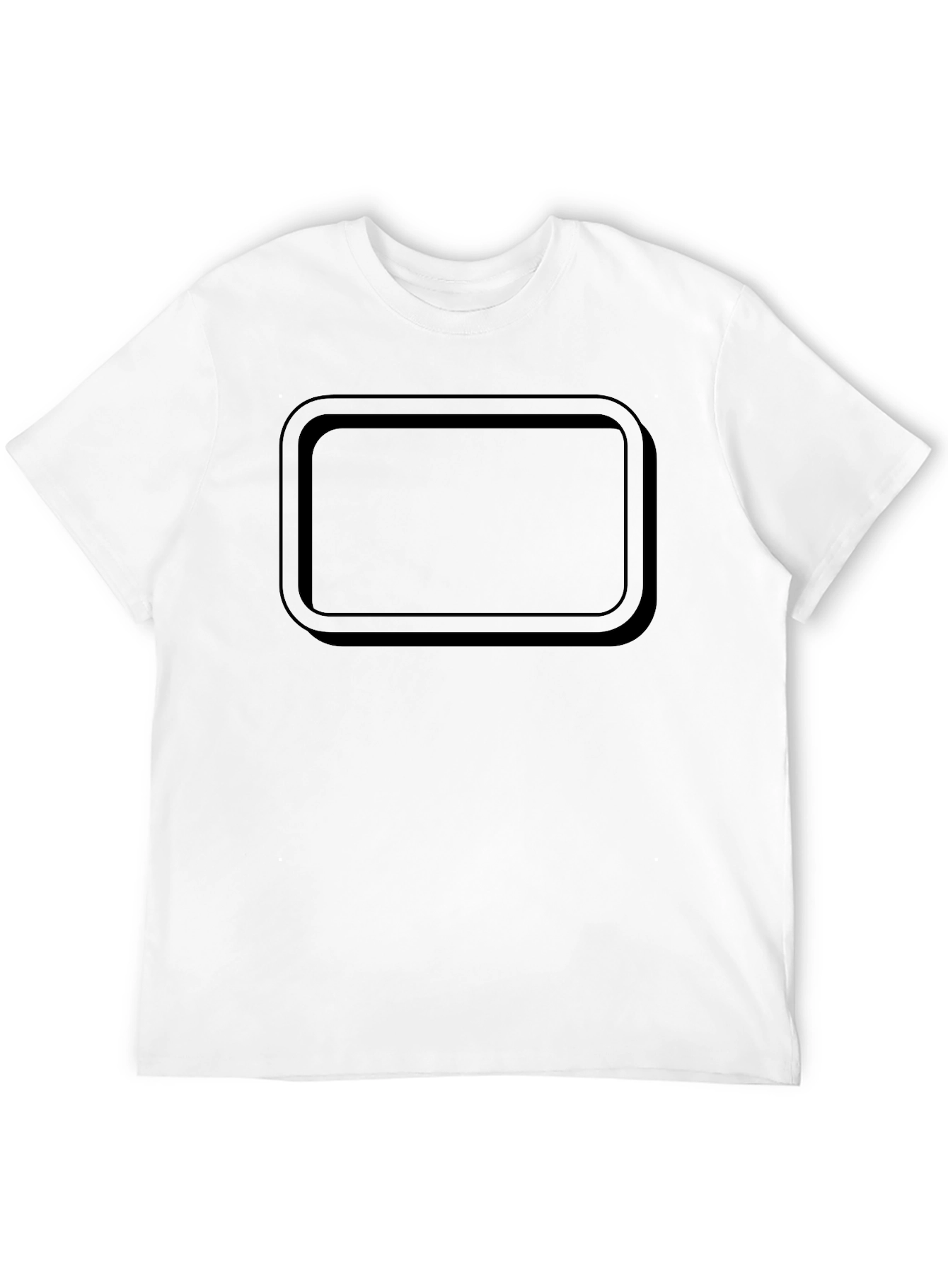 Mens Black T-Shirt with Rectangular Graphic