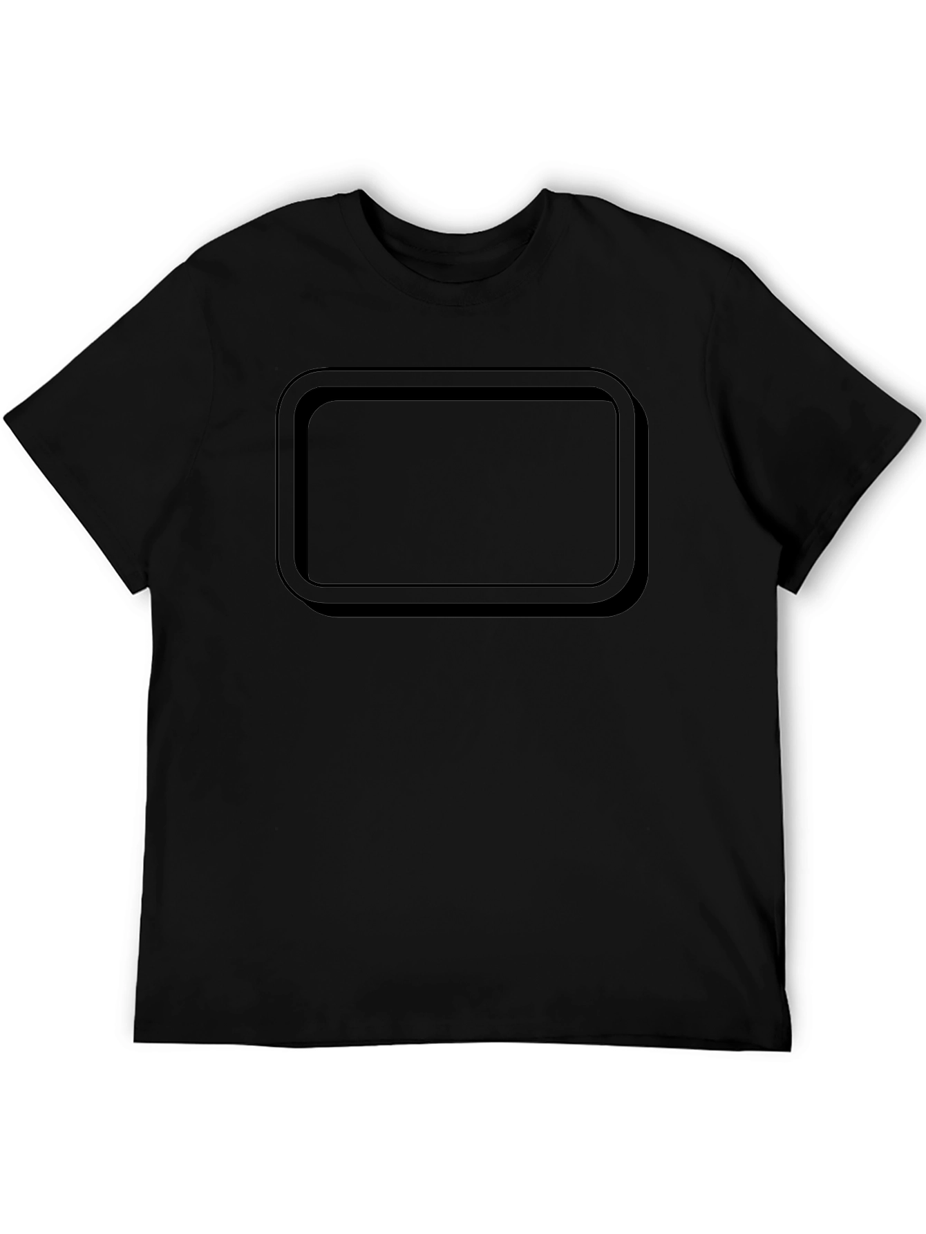 Mens Black T-Shirt with Rectangular Graphic