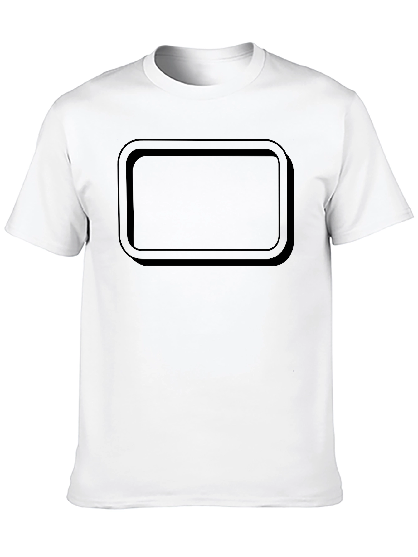 Mens Black T-Shirt with Rectangular Graphic