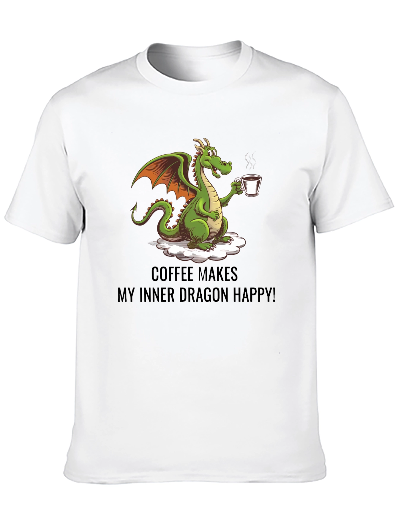 Coffee Dragon Graphic Tee - Makes Me Happy!