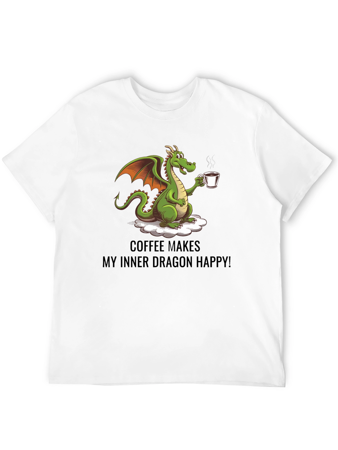 Coffee Dragon Graphic Tee - Makes Me Happy!